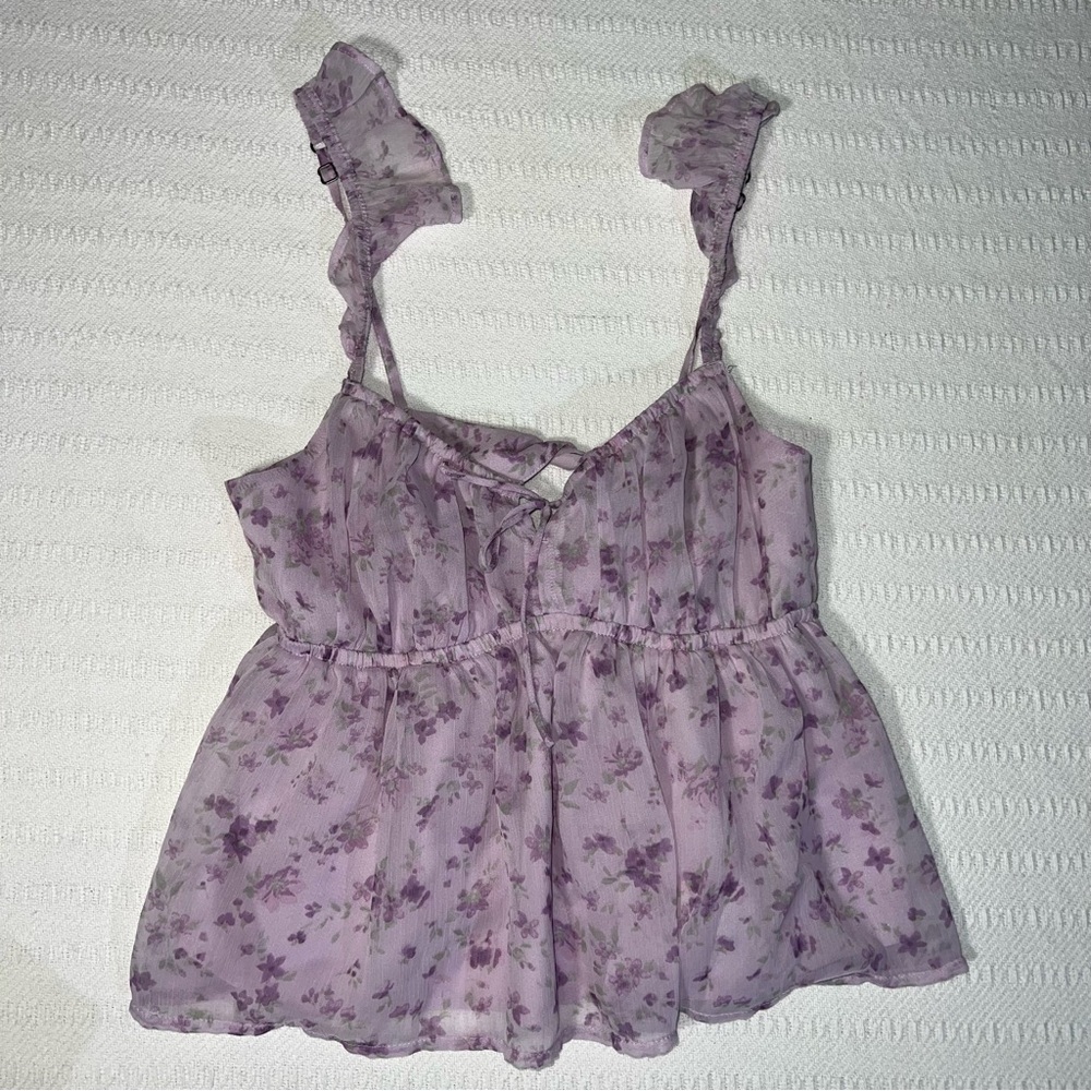 Hollister Y2K Sweetheart Babydoll Tank Top Size XS Floral Cottage Romantic
